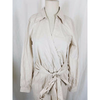 Apart Brand 100% Cotton Wrap Tie Sash Shirt Coat Dress Womens 8 NWOT Tan Khaki