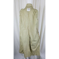 Vintage Fox Knapp Belted Placket Front Lightweight Rain Trench Coat Mens M Khaki