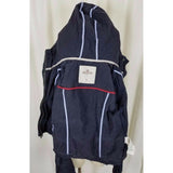 Hollister Hooded Full Zip Up Cotton Canvas Lightweight Jacket Womens M Navy Blue