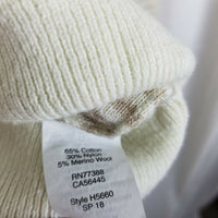 JCrew Harbor Cotton Merino Wool Sailor Striped Hooded Henley Sweater Mens XL Tan