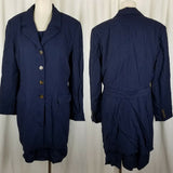 Gianni Sport Wool Tunic Tank Dress Long Blazer Coat Suit Womens M Navy Blue USA