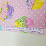 Cupcakes Fabric Traditions Pink Glitter Flannel 100% Cotton 2008 Girls 2 Pieces