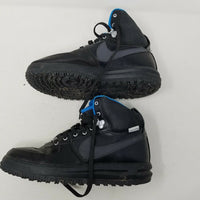 Nike Lunar Force 1 Duckboot Leather Black & Blue Athletic Shoes Sneakers Mens 10