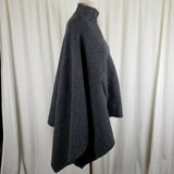 Vintage Squaw Valley Funnel Neck Wool Pullover Poncho Cape Womens OS Gray