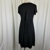 Motherhood Maternity Little Black Faux Wrap Pleated Gathered Dress Womens M NWT