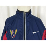 VIntage Nike USA USATF Olympic Track & Field Navy Windbreaker Jacket Womens XS