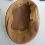 Vintage Bollman Co 100% Doeskin Felt Ascot Hat Mens Adults 21.75 Snap Brim Camel