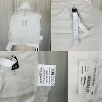 Imperial Asymmetrical Side Zip White Leather Moto Biker Jacket Womens XS Italy