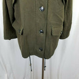 Coop Barneys New York Wool Field Jacket Car Pea Coat Womens S Serge Army Green