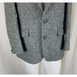 Vintage HARRIS Tweed Blazer Gray Mottled Wool Sport Coat Jacket Mens 42R Britain