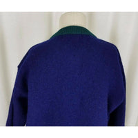 Pitlochry Scotland Wool Knit Floral Pewter Buttons Cardigan Sweater Womens M L