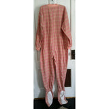 Big Feet Pajamas Co. Footed Footie Pj's One Piece Pink Plaid Union Suit Womens L