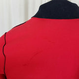 Maralyce Ferree Boutique Fleece Zip Pleated Jacket Womens L Maine USA Red Black