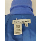 David Brooks Petites Wool Button Up Jacket Blazer Womens 12P Periwinkle Blue