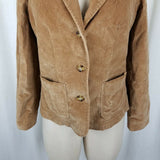 LL Bean Stretch Riding Equestrian Corduroy Blazer Jacket Womens 4P Light Brown