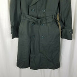 Military Issue Army Serge Green Wool Overcoat AG-44 Peacoat Trench Coat Mens 38S