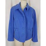 David Brooks Petites Wool Button Up Jacket Blazer Womens 12P Periwinkle Blue