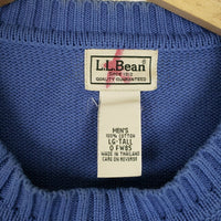 Vintage LL Bean 100% Cotton Crewneck Pullover Sweater Mens MT Medium Tall Blue