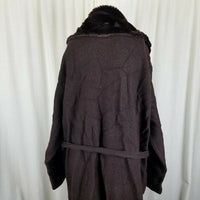Jessica Holbrook Maxi Wool Fur Collar Cardigan Sweater Coatigan Womens 1X Plus