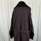 Jessica Holbrook Maxi Wool Fur Collar Cardigan Sweater Coatigan Womens 1X Plus