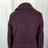 LL Bean Wool Mottled Peacoat Equestrian Riding Bard Barn Coat Womens XSP Maroon