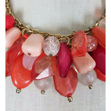 Resin Statement Dangle Charm Bib Cluster Chunky BEADED NECKLACE Faceted Jewels
