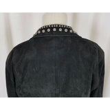 Vintage Frontier Collection Studded Black Leather Motorcycle Jacket Womens S M