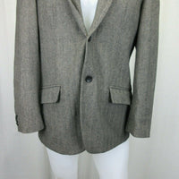 Banana Republic Herringbone Tweed Wool Sport Coat Jacket Blazer Mens 40 Gray