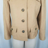 Herbert Grossman by Cynthia Sobel Camel 100% Wool Cropped Jacket Blazer Womens 8