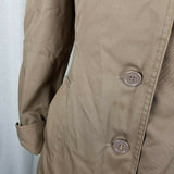 Vintage Plaid Insulated Blanket Lined Rain Trench Coat Womens XS S Tan Khaki 70s