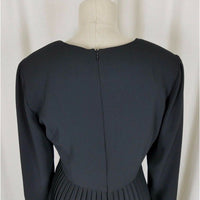 Verdi New York Milan Black Midi Cocktail Formal Dress Womens 4 USA Pleated Skirt