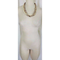 Multi-strand Faux Silver Ivory Pearls Shell Look Beads Beaded Necklace Jewelry