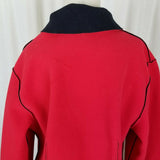 Maralyce Ferree Boutique Fleece Zip Pleated Jacket Womens L Maine USA Red Black