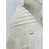 Liz Claiborne Henley Knit Sweater Cotton Shawl Collar Funnel Neck Womens M Cream