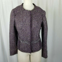 Brooks Brothers Wool Silk Frayed Tweed Riding Country Jacket Blazer Womens 10