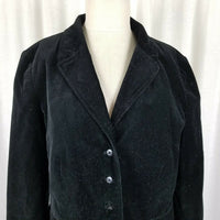 Vintage Tommy Hilfiger Black Velvet Jacket Blazer Womens L Riding Equestrian