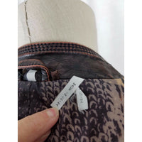 Paparazzi Vegan Leather Moto Jacket Womens L Brown Envelope Asymmetrical Closure