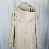 London Fog Petites Hooded Insulated Long Trench Coat Womens MP Zip Out Liner Tan
