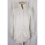 Carlisle Couture White Long Zip Up Cardigan Knit Sweater Jacket Coat Womens S