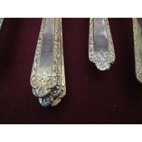 Holmes & Edwards Stainless Steel Floral Flatware Set in Chest Japan Tongs