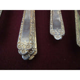 Holmes & Edwards Stainless Steel Floral Flatware Set in Chest Japan Tongs