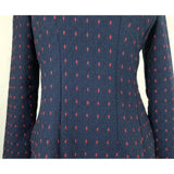 NWT Xian Dong Polka Dotted Woven Brocade Dress Womens S Korea Fit & Flare Navy