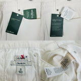 LL Bean Petites Comfort Knit Classic Fit White Denim Blue Jeans Womens 18P NWT