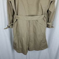 Vintage Botany 500 Insulated Belted Military Trench Coat Mens 40R Faux Fur Liner