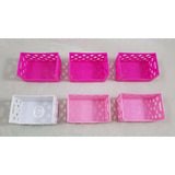 LOT of 6 Shopkins Empty Storage Milk Crates Party Favors Pink White