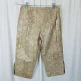 Dimension New York Snakeskin Print Leather Capri Peddle Pusher Pants Womens 8