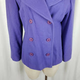 Finity Studio Wool Cashmere Double Breasted Peacoat Jacket Short Coat Womens 12