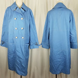 Misty Harbor Yachtsman Cloth Blue Canvas Rain Trench Coat Womens 14 Sailing VTG
