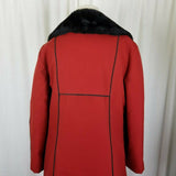 Smug Long Maxi Fur Lined All Weather Trench Pea Coat Womens M L Burnt Orange Red