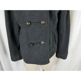 Amelia by BeCool Wool Charcoal Military Double Breasted Peacoat Jacket Womens L